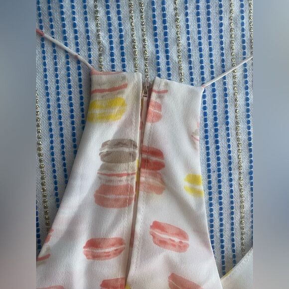 Joie Mini Dress Macaroon Print Silk Sleeveless Sz Small NWT - Picture 9 of 10